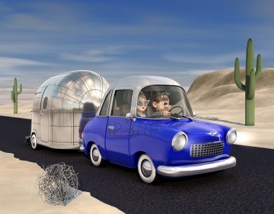 7060341-a-cartoon-image-of-a-couple-driving-in-the-deset-towing-a-camper-trailer